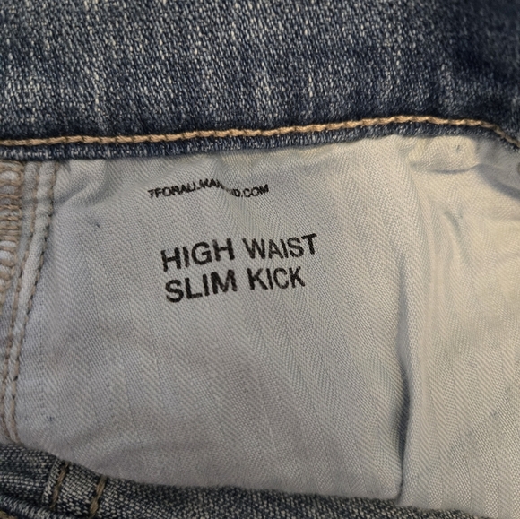 7 For All Mankind Womens High Waist Denim Jeans Sz 27 Slim Kick Light Blue - Picture 12 of 14